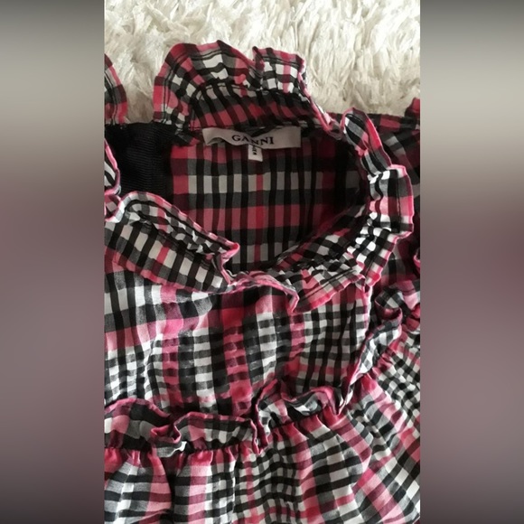 Ganni pink black and white Charron dress - Picture 8 of 8